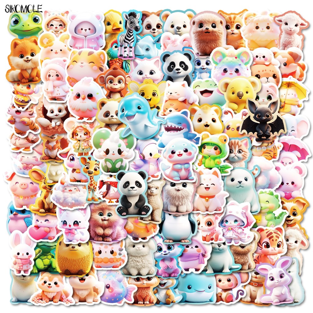 

10/50/100PCS Cartoon 3D Cute Small Animals Graffiti Sticker Kawaii Children's Decoration Stationery Stickers Decal Kid Toys Gift