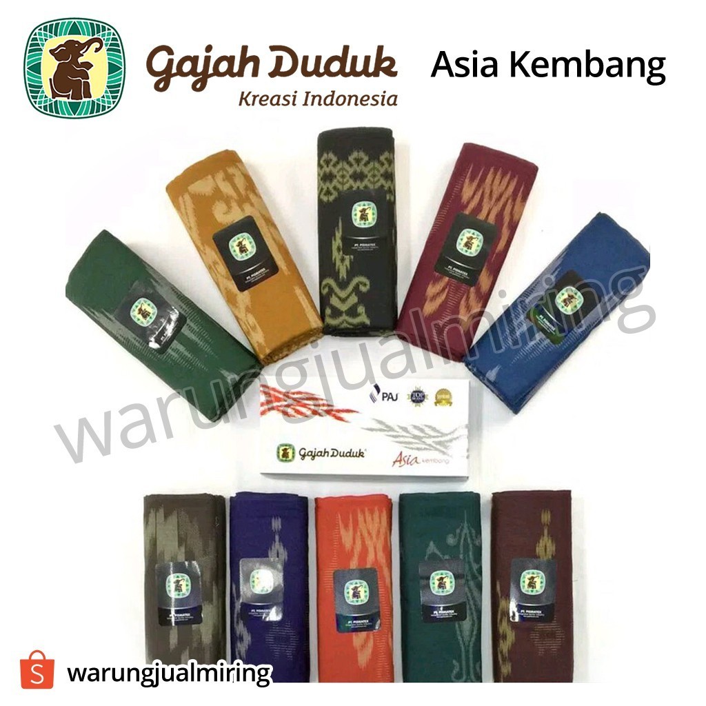 Sarung GAJAH DUDUK Aneka Motif - Kain Sarung Tenun Pria Dewasa Laki Cowok Sholat Cap Hitam Putih War