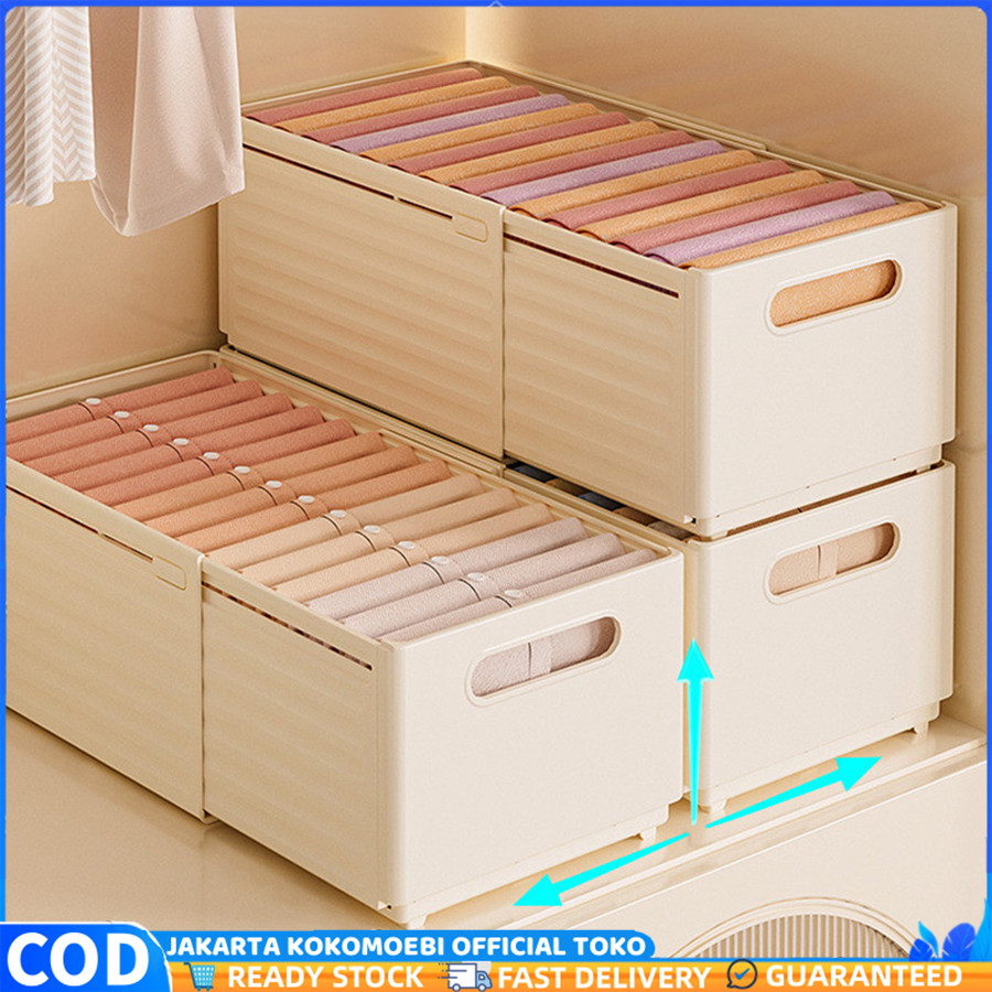 Sekat Laci Rak Lemari Pakaian Organizer Sekat Laci Pembatas Lemari Fleksibel Kotak Penyimpanan