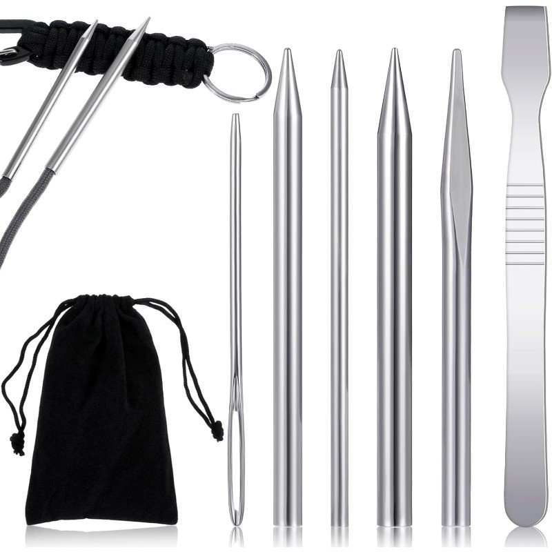

6-9Pcs Paracord Stitching Set Stainless Steel Umbrella Rope Needle Bracelet Flattener Knitting Needles DIY Jewelry Accessories