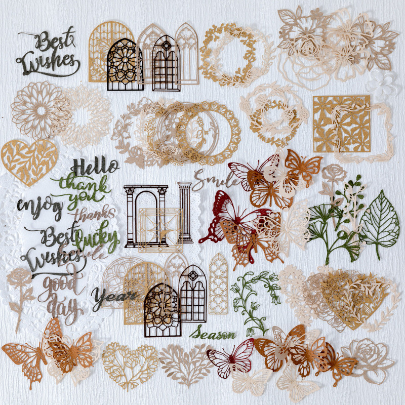 

10 Sheets Vintage INS Hollowed-out material paper Set for Planner Decorative Diary Album Scrapbooking Craft Supplies