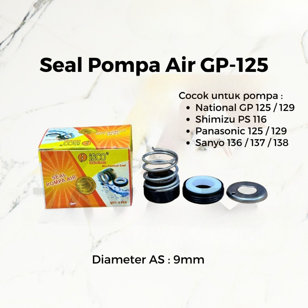 Seal Pompa Air Panasonic National GP-125 125w 125watt 125 Watt Isco Sil Mekanik Meachanical Karet Po