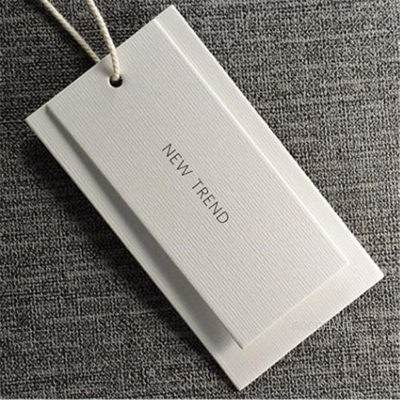 

200pcs Cheap Custom Design Printing Brand Name Logo Paper Garment Hangtag Labels Clothing Hang Tags Clothes Tag with String