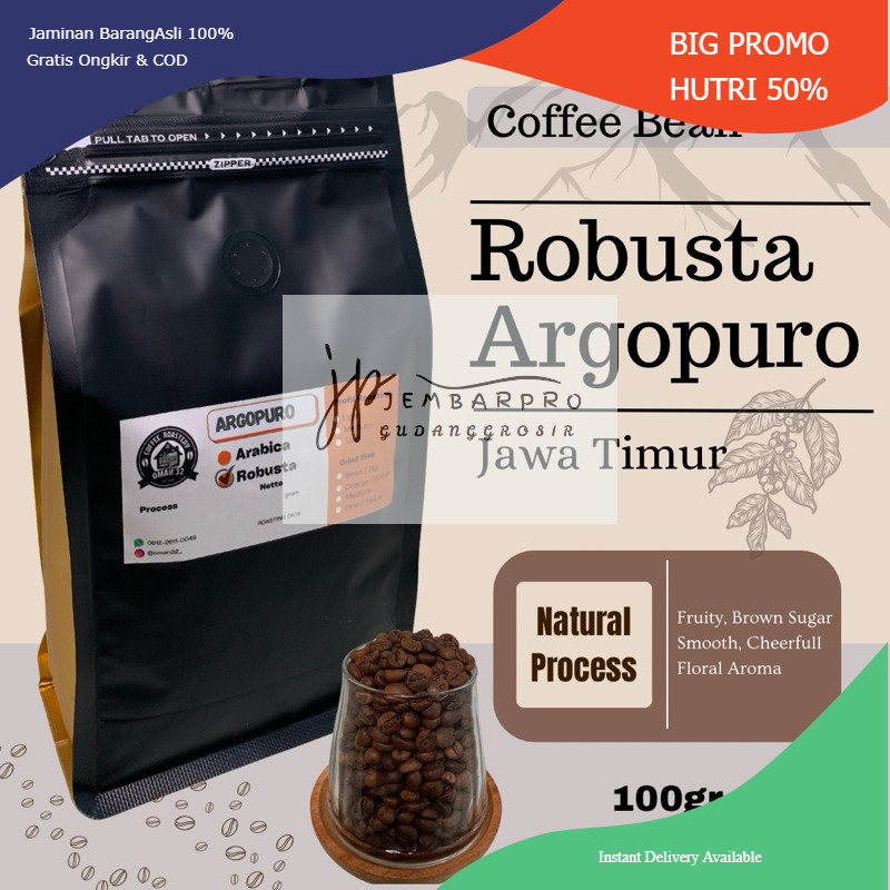 

Kopi Robusta Argopuro Premium 100gr | Robusta Coffee Argopuro Premium 100gr