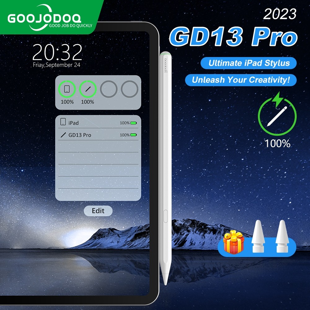 

GOOJODOQ GD13 Pro Stylus Pencil Wireless Charge for iPad pen dan One key return key Auto shutdown wake up for Pro 11/12.9 Air 4 / 5 10.9 mini6 10th