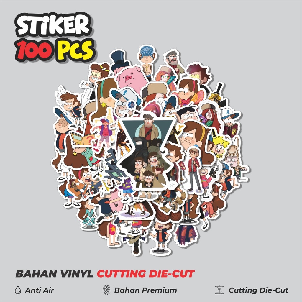

Terbaru! 50 pcs Stiker Kartun Series Gravity Falls Karakter Mix 4 Dekorasi Lucu Kreatif untuk Notebook, Skateboard, HP