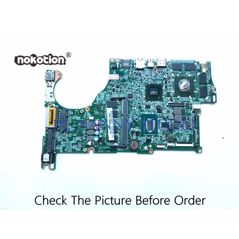 PCNANNY for acer Aspire V5-572 V5-572G Laptop Motherboard DA0ZQKMB8E0 I5-3317U GT750M 4G Ram DAOZQKM