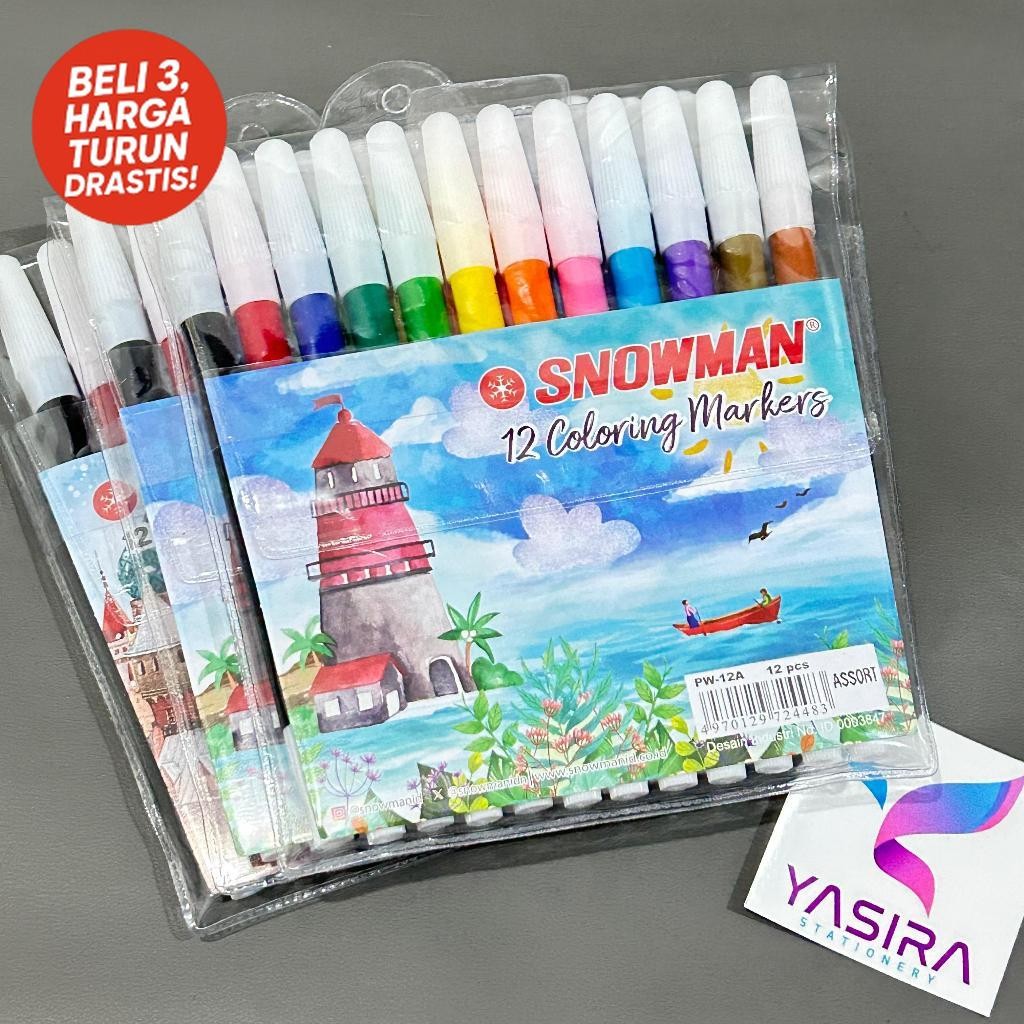 

SATU SET Spidol Snowman 12 Warna