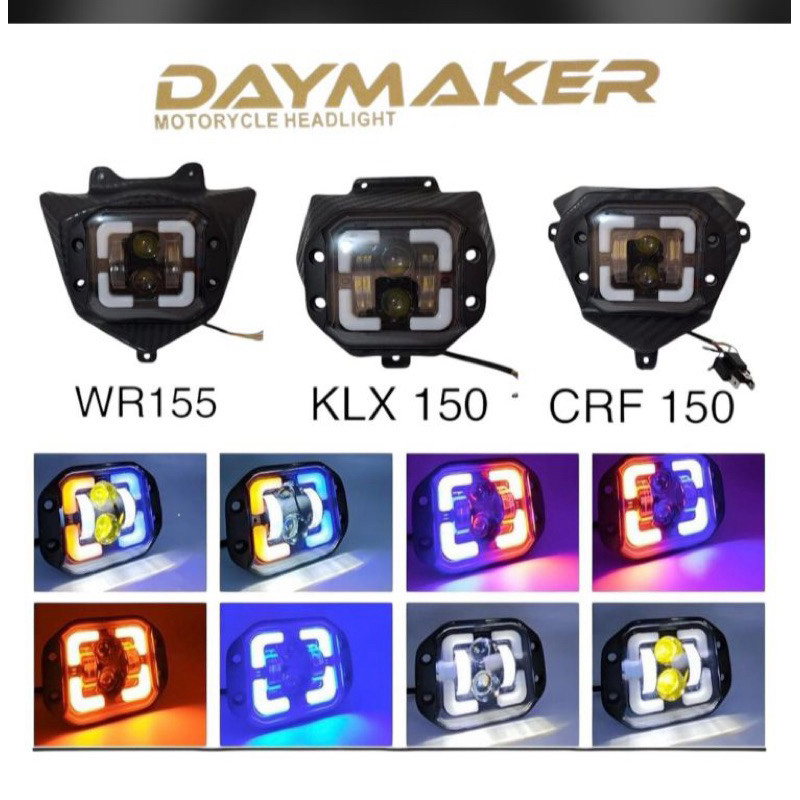 Daymaker Lampu Motor WR155 KLX150 CRF150 Reflektor Laser Led DAYMAKER NEW Lampu Depan LED Supermoto 