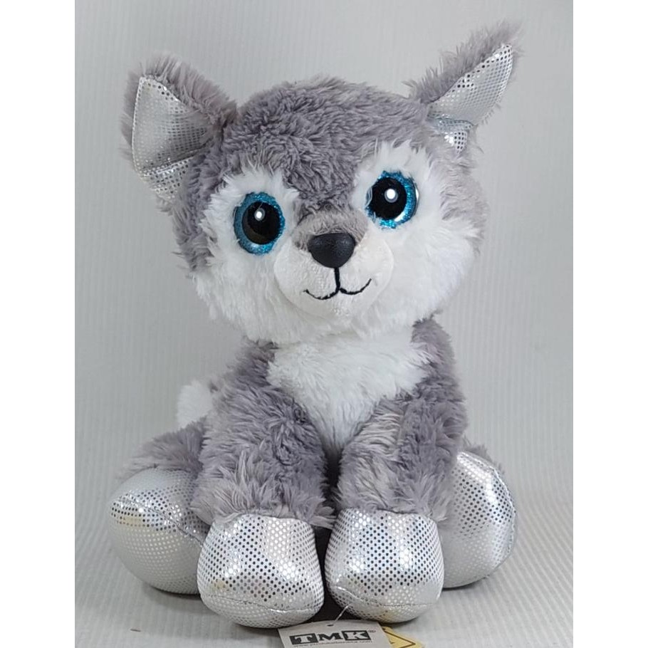 Terbaru Boneka Binatang Anjing Hush Puppies Bulldog Husky Jack Russell -size M - Husky Grey 26cm