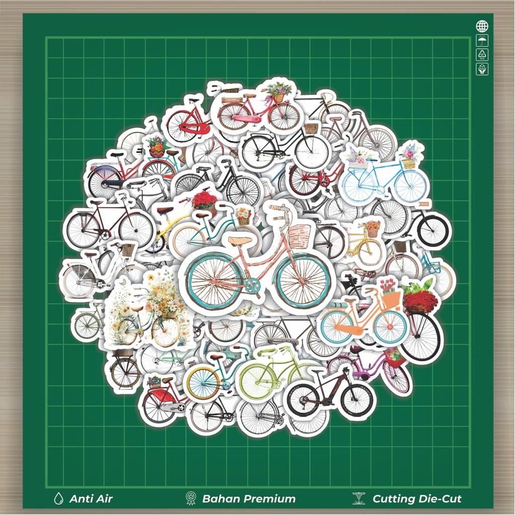 

HOT 50 PCS STIKER Stiker Vintage Classic Bicycle [Sepeda Klasik Vintage] Stiker Fashion Cars Decal Dingin Kartu Album Custom Vinyl Anti Air- Sticker Aesthetic Buku Journal Koper Casing HP Tablet Laptop Helm Motor Botol Minum