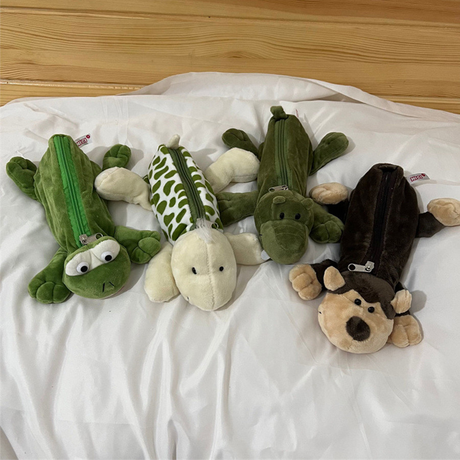 

Crocodile plush pen bag Animal frog stationery bag pencil case