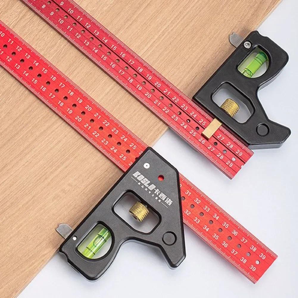 

Gauges Heavy Duty High-precision Woodworking aluminum alloy Multifunction Combined Angle Ruler 30/40cm Movable Angle Ruler