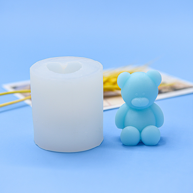 

1 Silly Little Bear Candle Mold Handmade Creative Silicone Ornament Cake Baking Silicone Mold