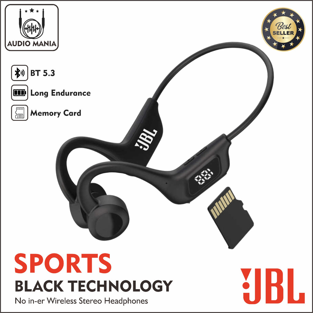 BOBUNSHOP  Headset Bluetooth JBL U9 – Earphone  Bone Conduction – Earphone Running - Headset Olahrag