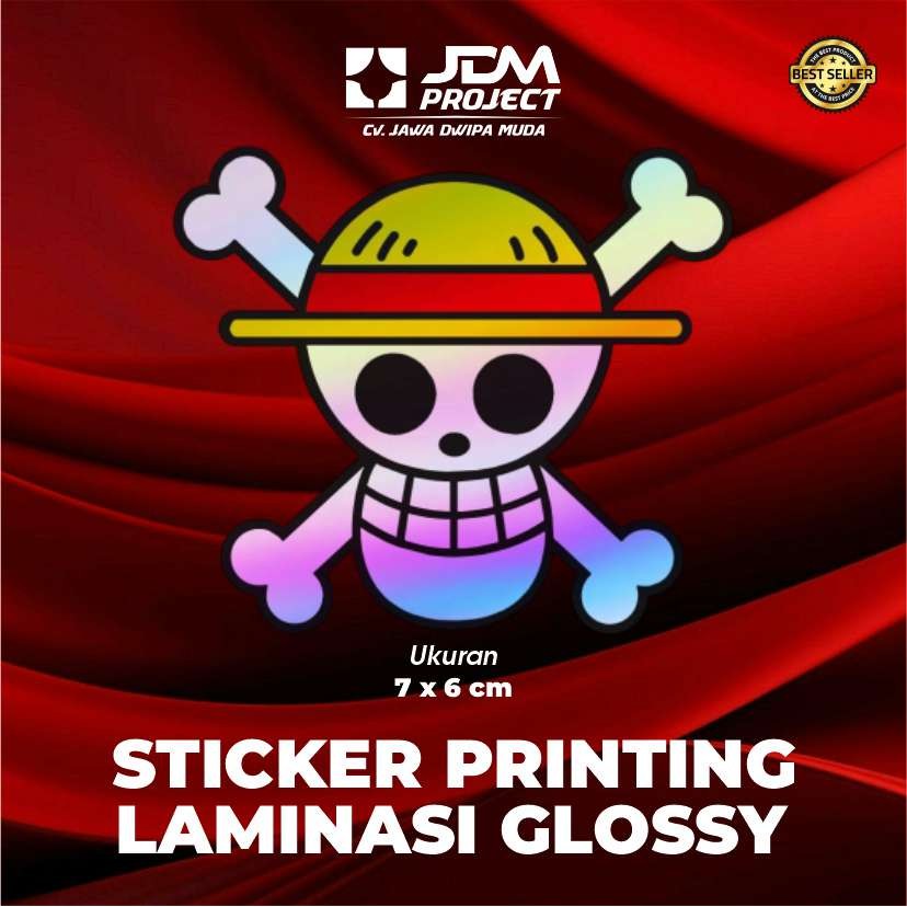 

JDM Project - STICKER PRINT CUT ONE PIECE STRAWHAT PIRATE SKULL HOLO