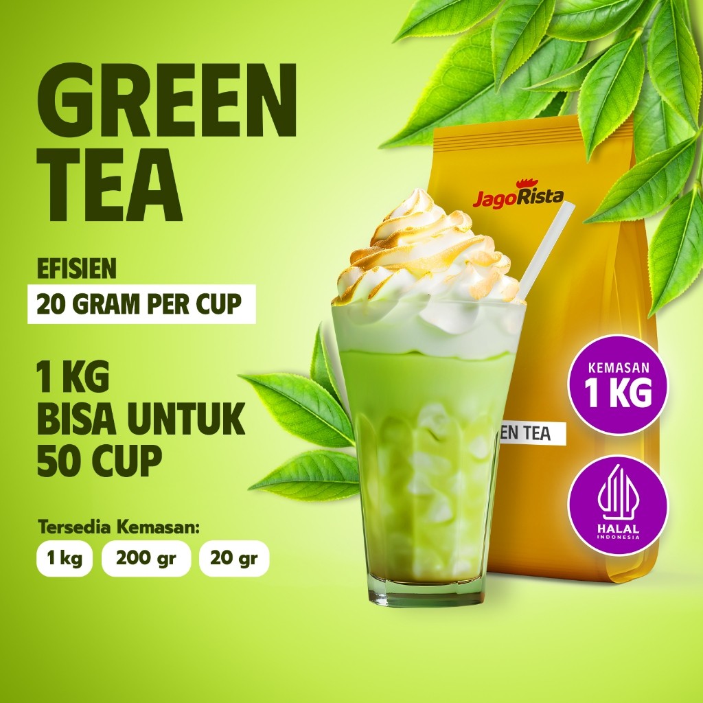 

Jagorista Bubuk Minuman Greentea 1 KG Kualitas Premium GOLD