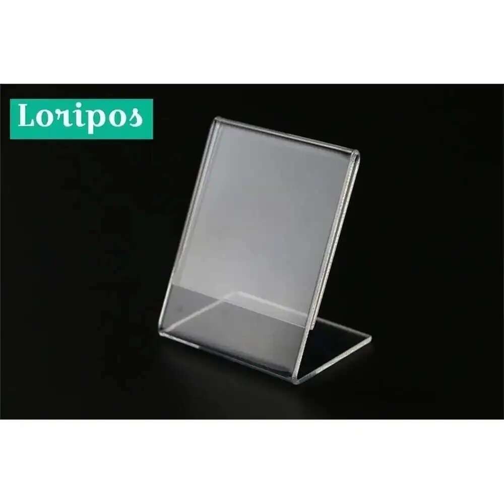 

10pcs 5x7cm Clear l Acrylic Name Card Frame Jewelry Price Tag Display Advertising Desk Sign Clip Label Holder Pop Shelf Talker