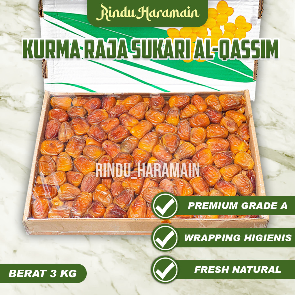 

KURMA RAJA SUKARI AL-QASSIM KURMA BASAH GROSIR ASLI PREMIUM 3KG