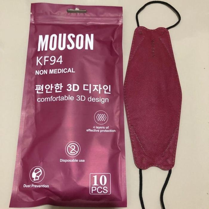 Masker Mouson KF94 Mask 3D Design - Merah