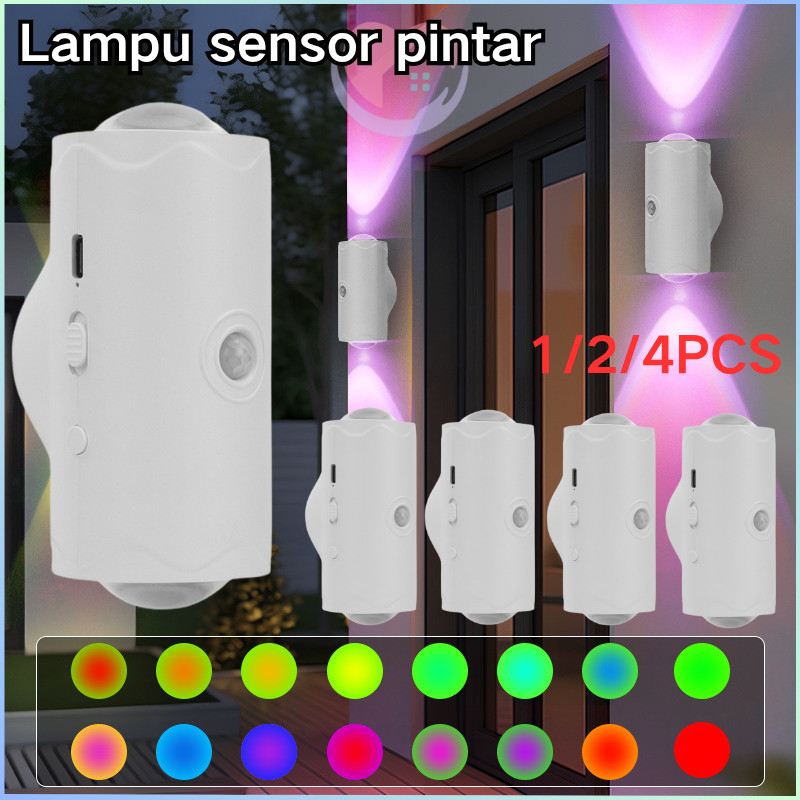【COD】7COLORS Lampu Dinding Led Lampu Warna-warni Lampu Dinding Sensor Gerak Otomatis/Lampu Tidur Aes