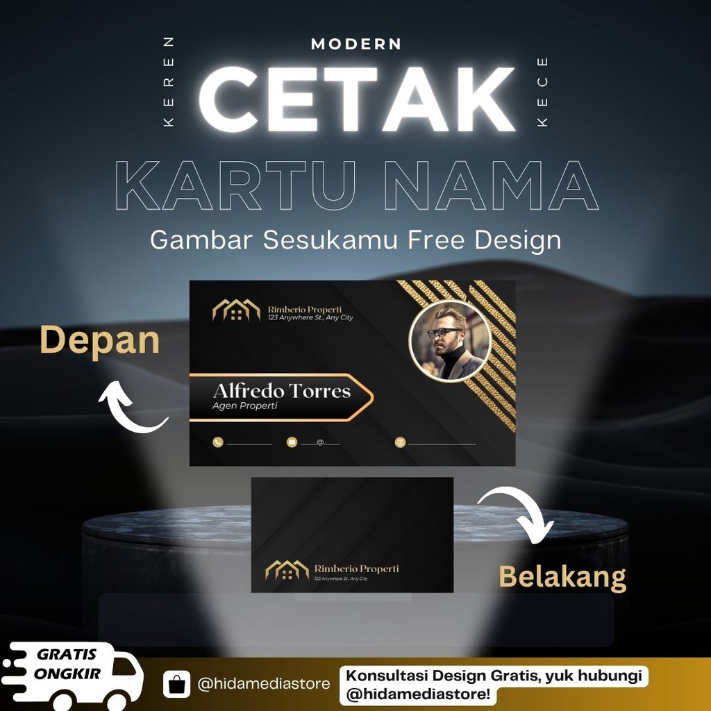 

Cetak Kartu Nama / Name Card Custom 1 & 2 Sisi – Free Design Eksklusif