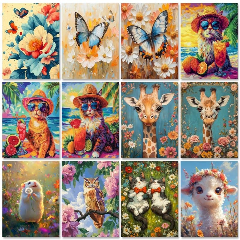 

GATYZTORY Painting By Numbers On Canvas Kit For Adults Animals Drawing Acrylic Paint Oil Picture Of Coloring By Numbers Art