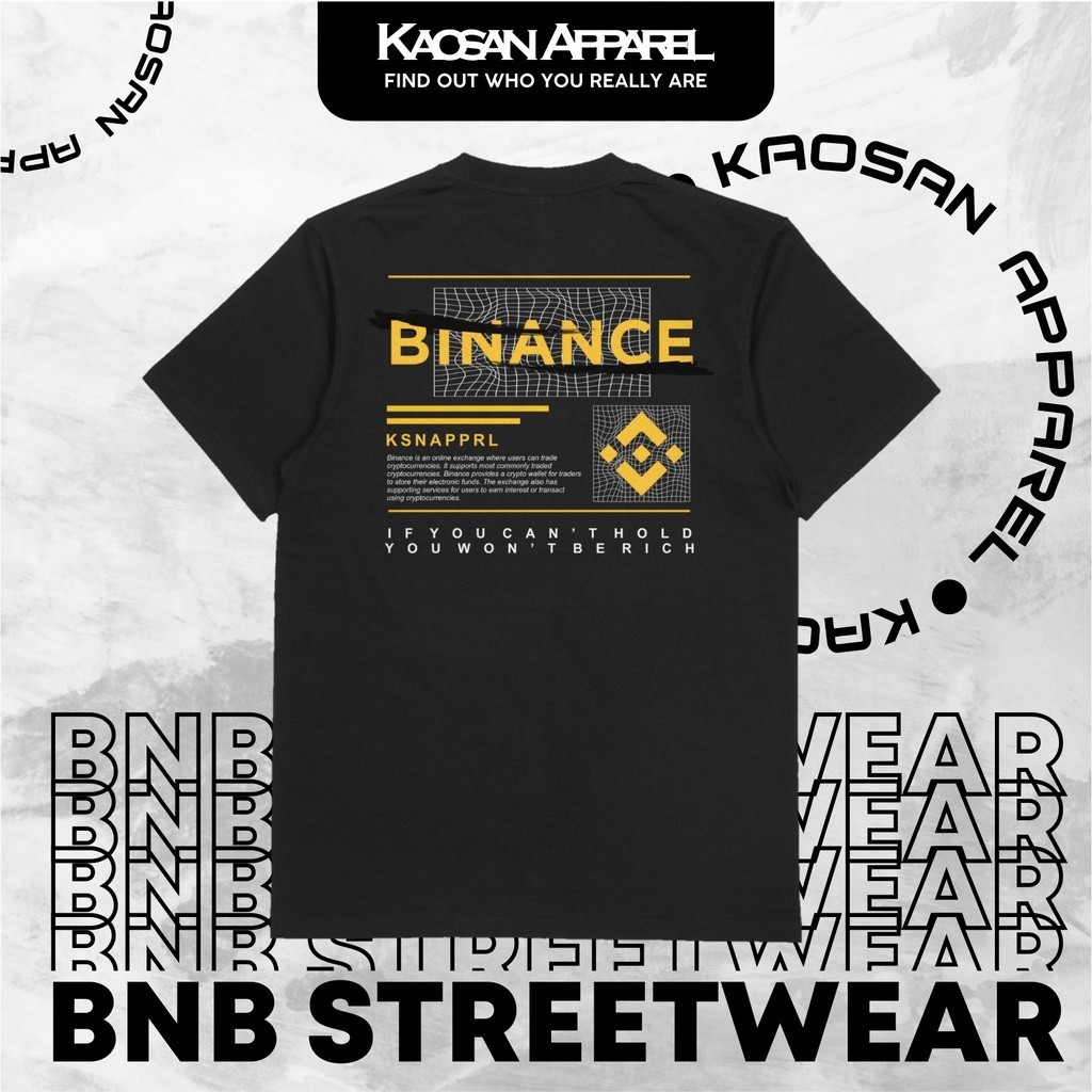 Kaos Crypto "Binance Streetwear" -Kaos Binance/Baju Crypto/Kaos Crypto Binance/Baju Crypto Binance/K