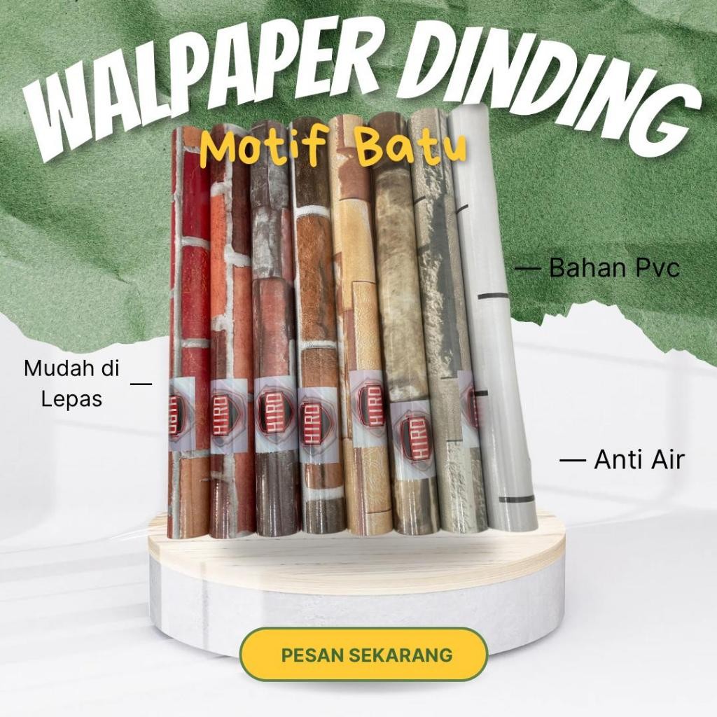 Walpaper atau Stiker Dinding (Motif Batu)