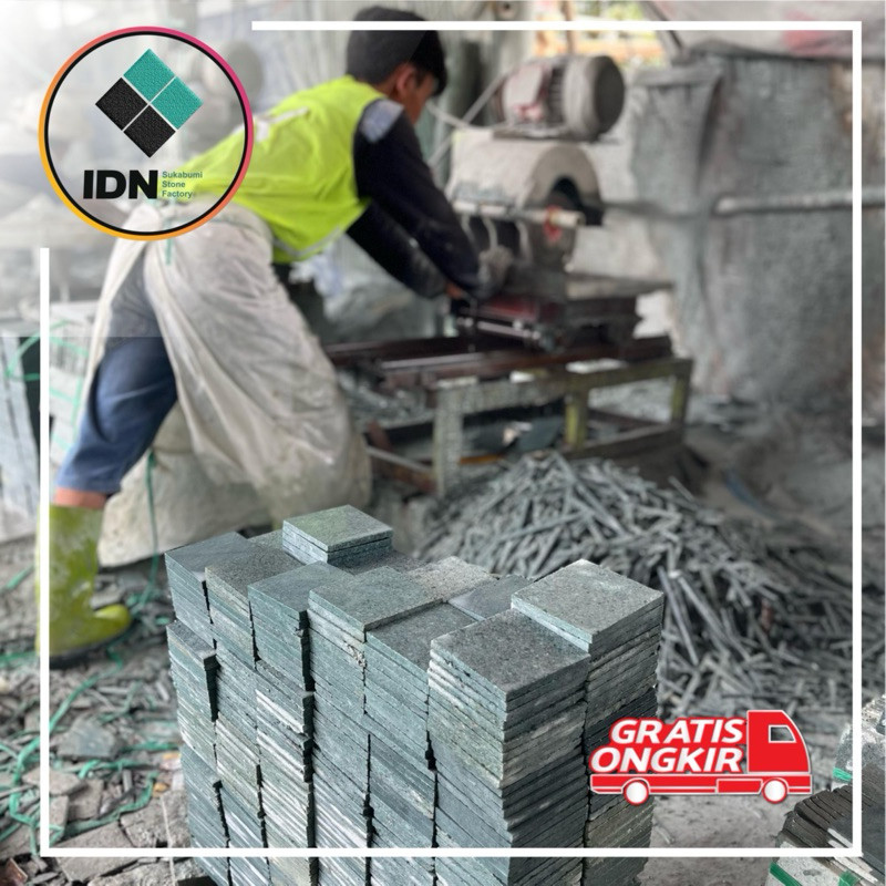 WIDHISTORE Batu Hijau Sukabumi Asli – Batu Alam Premium untuk Kolam Renang & Dinding