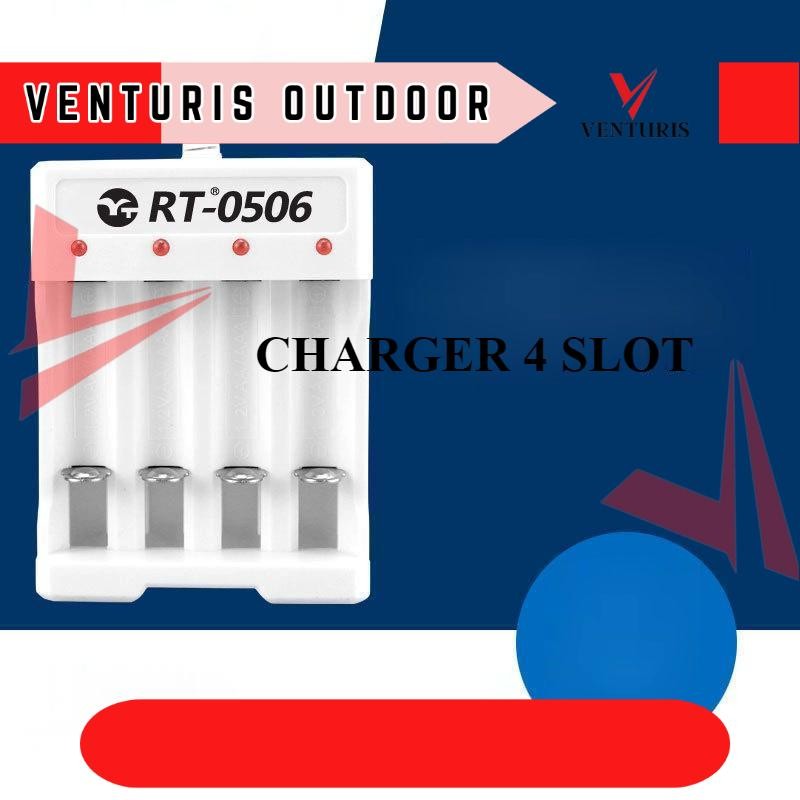 Charger Baterai CAS 4 slot baterai AA dan AAA Batre