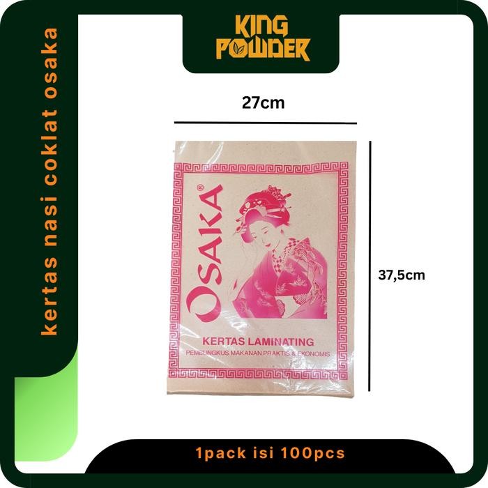 

TERBARU!! kertas nasi coklat 100 lembar | Kertas Nasi bungkus Osaka isi 100pcs - Osaka 100pcs