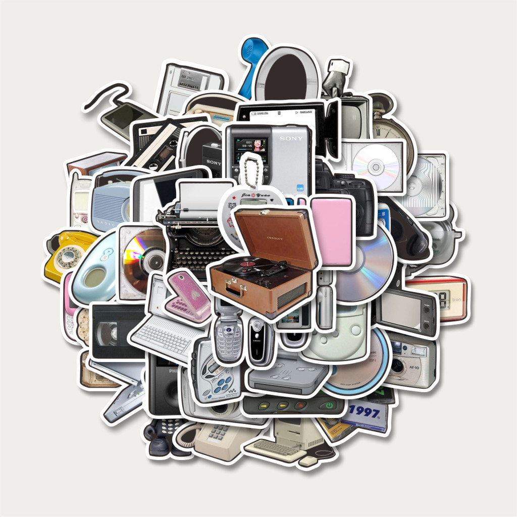 

Sticker Pack Stiker Seri Perangkat Teknologi Vintage Mix 1 | Sticker TUMBLR | Stiker LAPTOP KOPER HELM