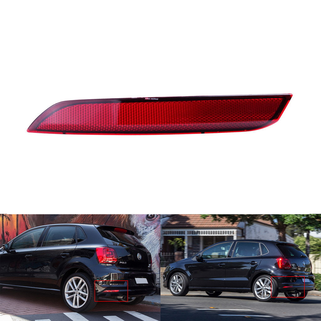Fits VW Polo 2014-2017 Hatchback Left Red Lens Rear Bumper Reflector No Light