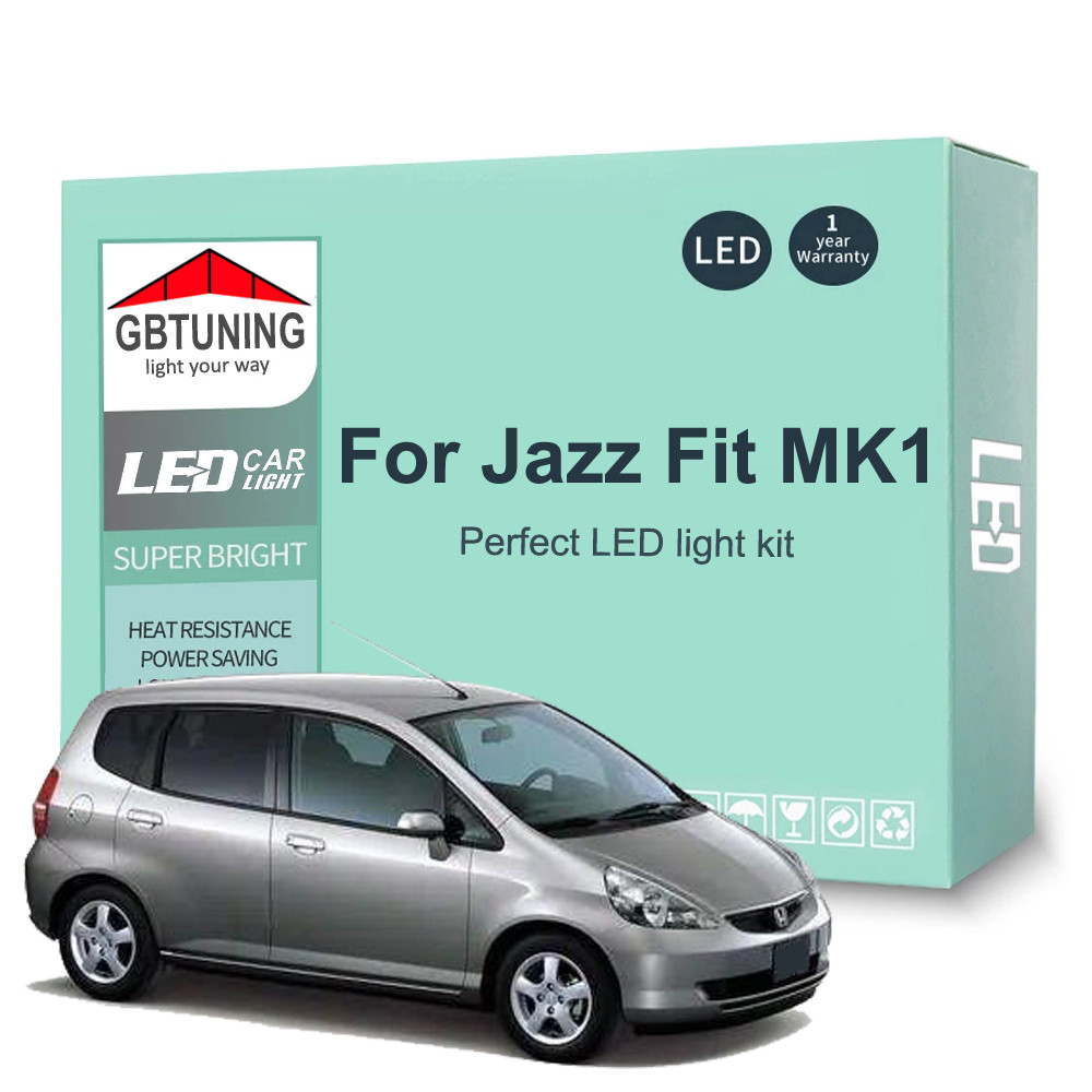 9Pcs Canbus For Honda Jazz Fit MK1 2001 2002 2003 2004 2005 2006 2007 2008 Car LED Interior Light Bu