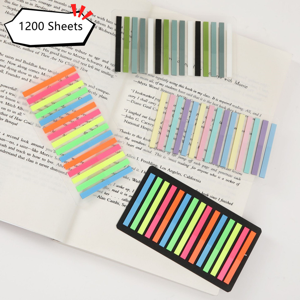 

1200 Page Markers Index Tabs Bookmark Transparent Sticky Classify Files For Books Waterproof Notes Strip Students Flags
