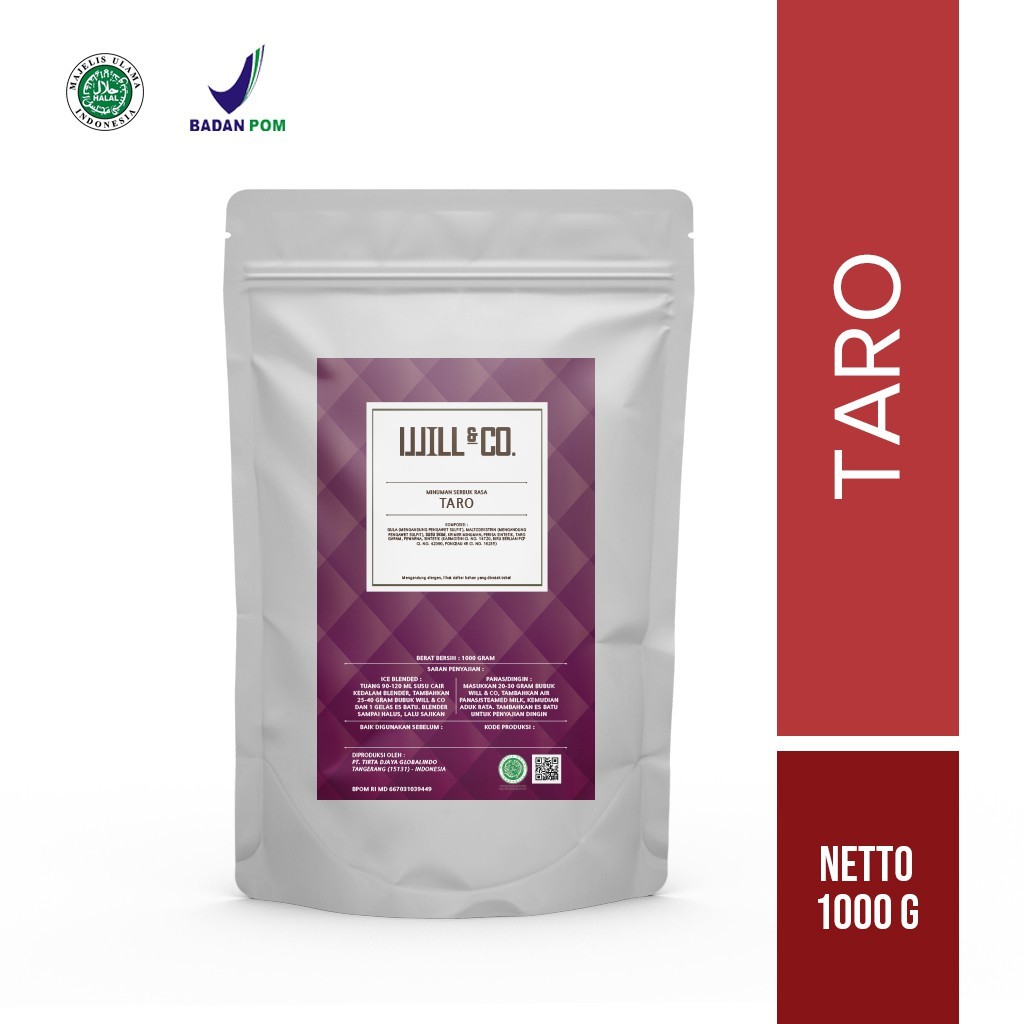 

Will&co Bubuk Taro Minuman 1KG – Taro Powder Premium Rasa Otentik