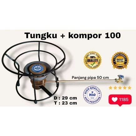 PAKET  dudukan Tungku + Kompor Mawar Mie Ayam Bakso No. 100 ORI 100% PATEN GAS Trade Mark SINAR BINT