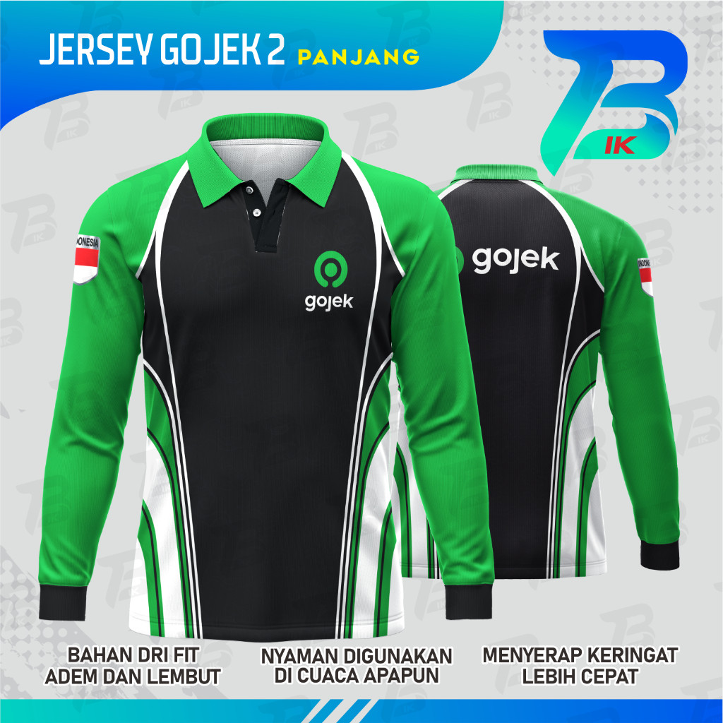 JERSEY WANGKI GOJEK PANJANG FULLPRINT / KAOS KERAH GOJEK LENGAN PANJANG / JAERSEY POLO GOJEK DRYFIT