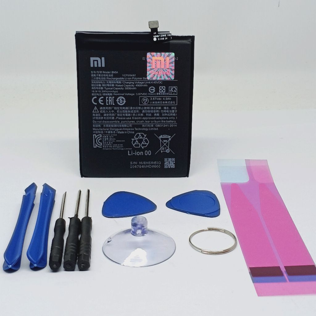 BATREAI BATRE XIAOMI REDMI 9 BN-54 ORIGINAL BONUS OBENG HP + LEM HP