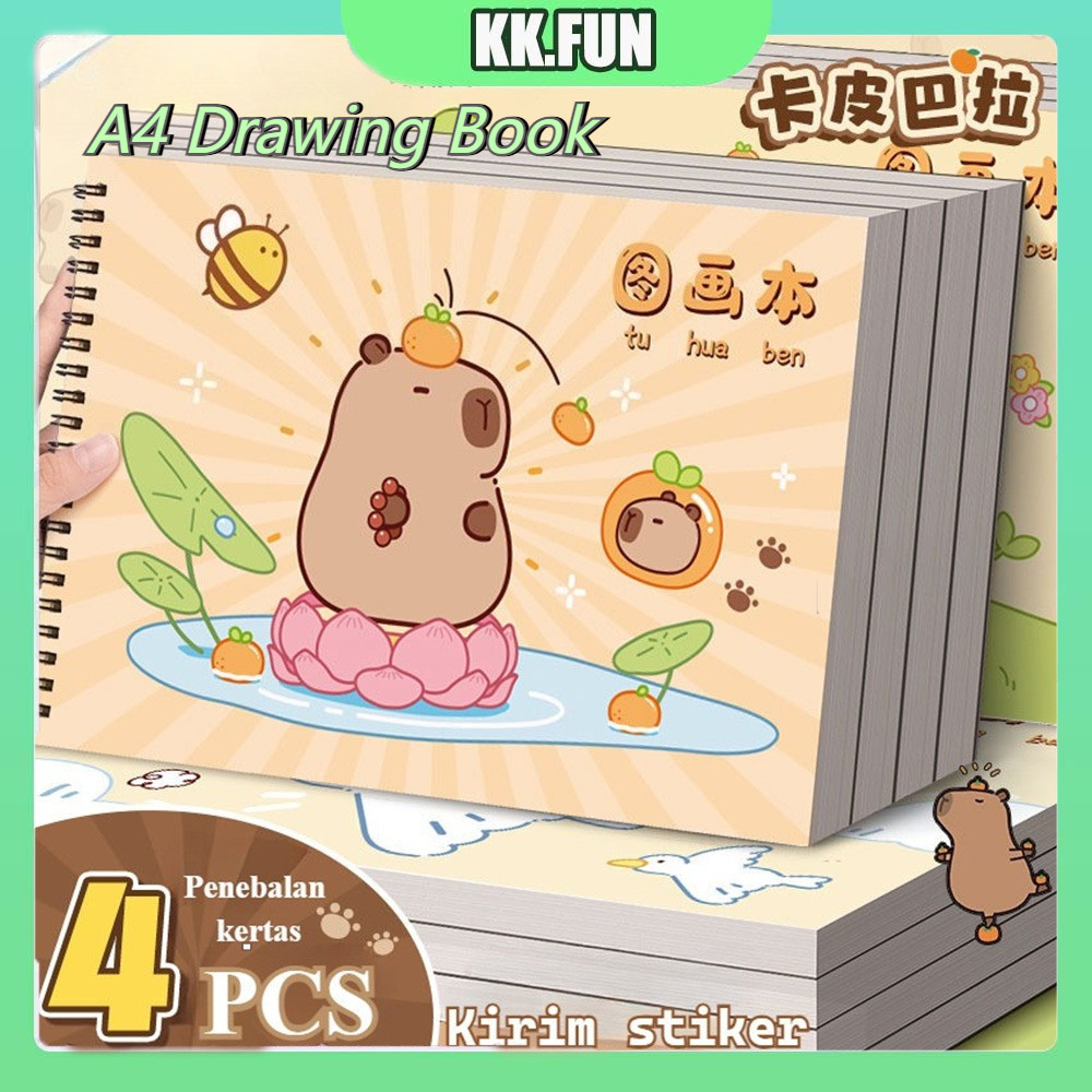 

[Stiker Tambahan]4PCS Drawing Buku Grafiti Book / A4 Drawing Book Buku Gambar Anak / Buku Gambar Polos A4 / Buku Gambar Ring A4
