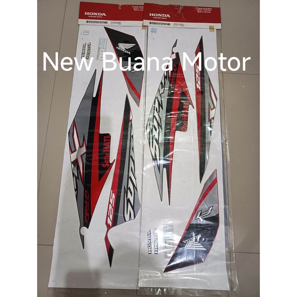 Stiker Sticker Striping Body New Supra X 125 Fi Hitam Merah 871X0K41N30ZAL 871X0K41N30ZAR