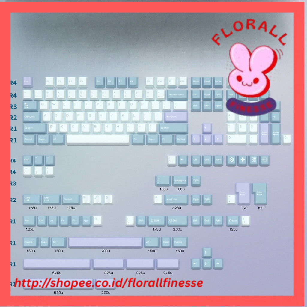 KBDiy GMK Botanical Keycap Cherry Profile Double Shot PBT ISO Keycaps For Gamer Mechanical Keyboard 