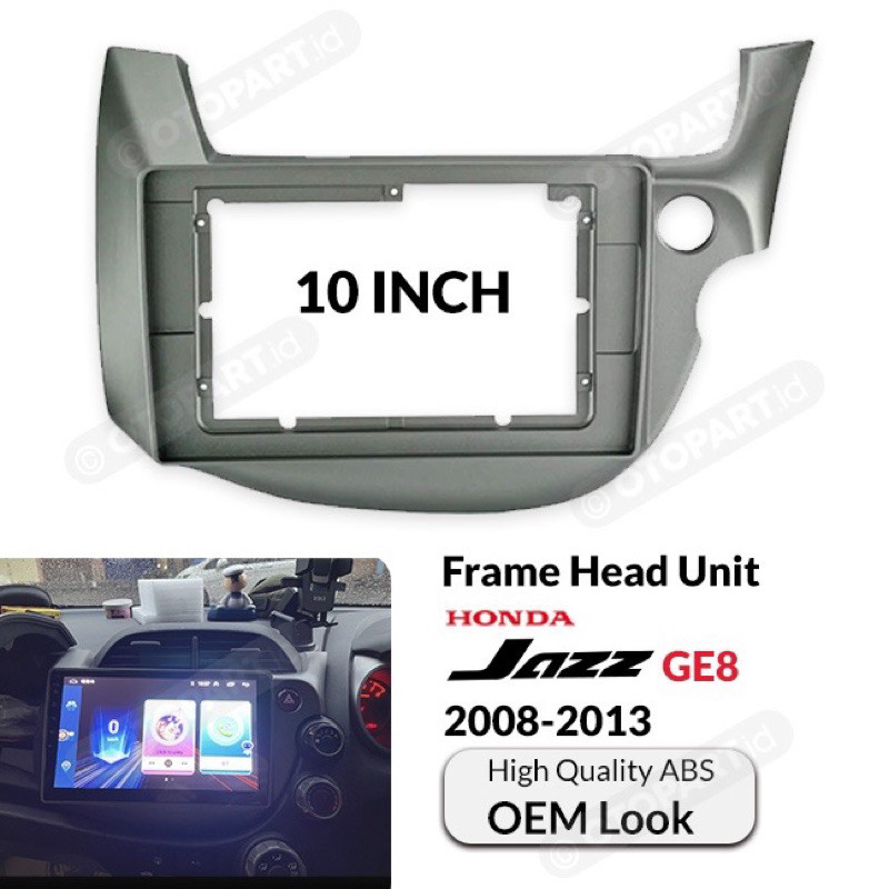 FRAME HEAD UNIT DOUBLE DIN ANDROID HONDA JAZZ 10” INCH 2008-2013