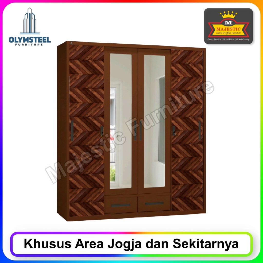 Lemari Pakaian Besi Olymsteel OSWS 4P2L Sekayu (Jogja)