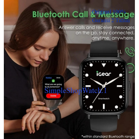 Original 100%! iGear Nano Smart Watch Black IGNA02 - Tiny Size, Boundless View