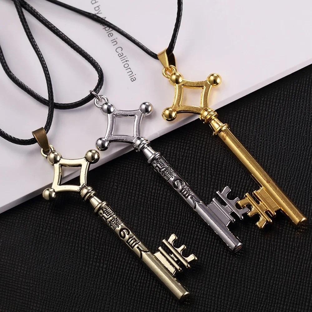 SUMENG 2024 Attack On Titan Necklace Eren Key Shingeki No Kyojin Pendant Fashion Vintage Retro Anime
