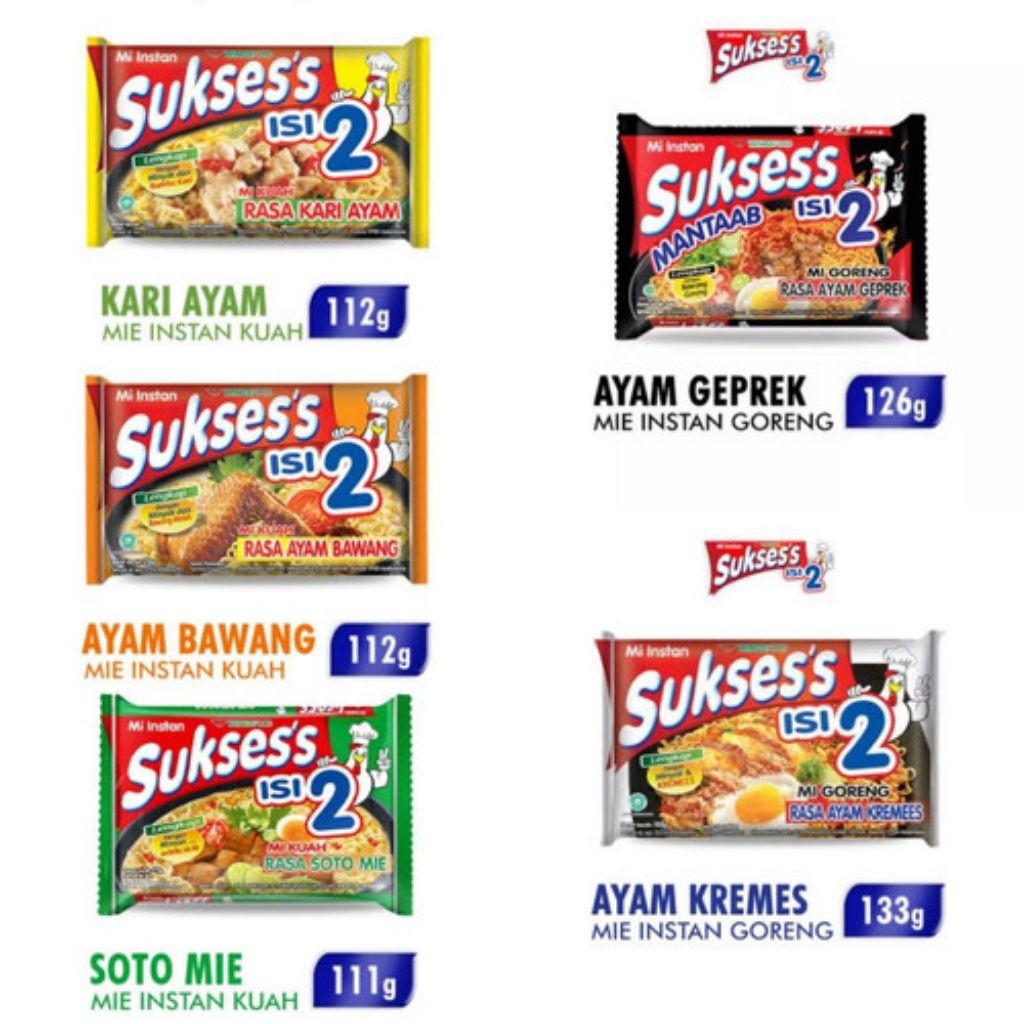 

Mie Sukses's Sukses Isi 2 Mi Instan Goreng Kuah