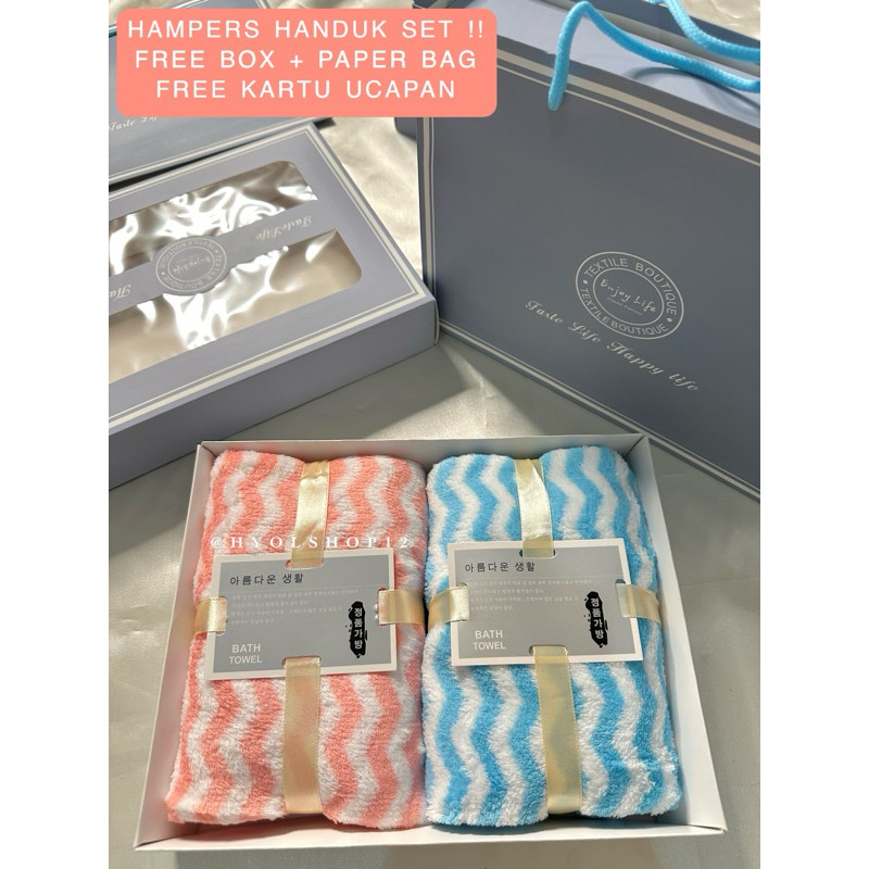 

[HY.OLSHOP12] Hampers Set Box Handuk 35x75cm Couple Pasangan / Hampers 2in1 Kado Souvenir / Hampers Wedding Pernikahan / Gift Kado Hadiah