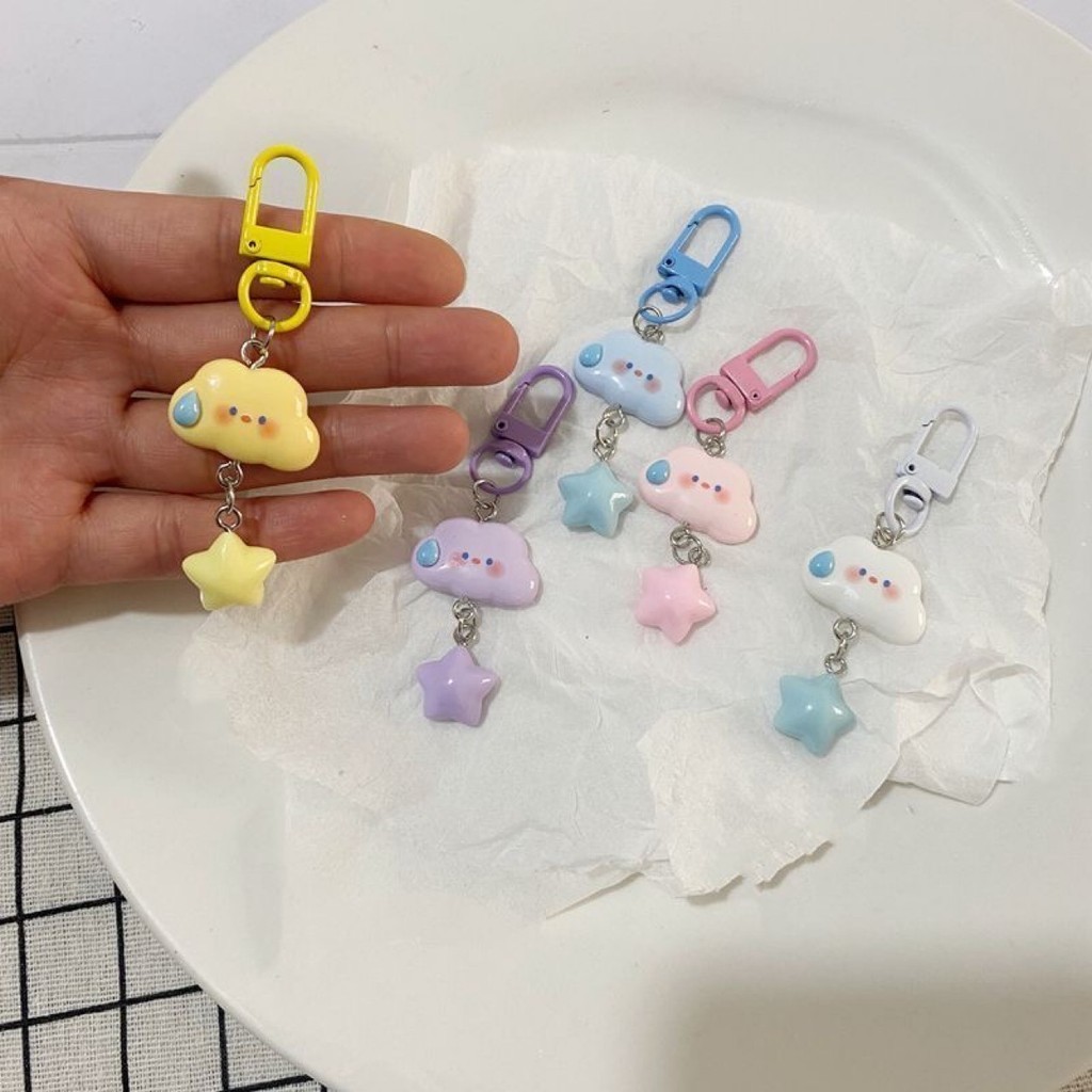 Gantungan Kunci Bintang Gaya Korea Warna-warni Tas Sekolah Rose Pink Keychain Mini Couple - BC0642